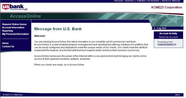 Bank message