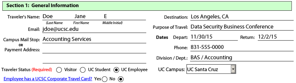 Travel Forms Help